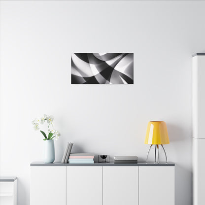 Abstract Black and White Swirl Matte Canvas
