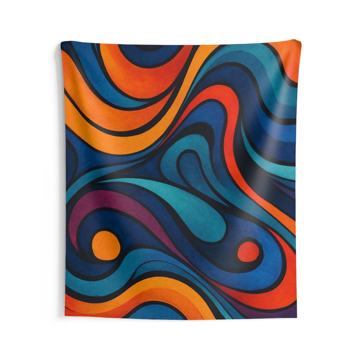 Abstract Retro Swirl Wall Tapestry — Vibrant Boho Psychedelic Home Decor