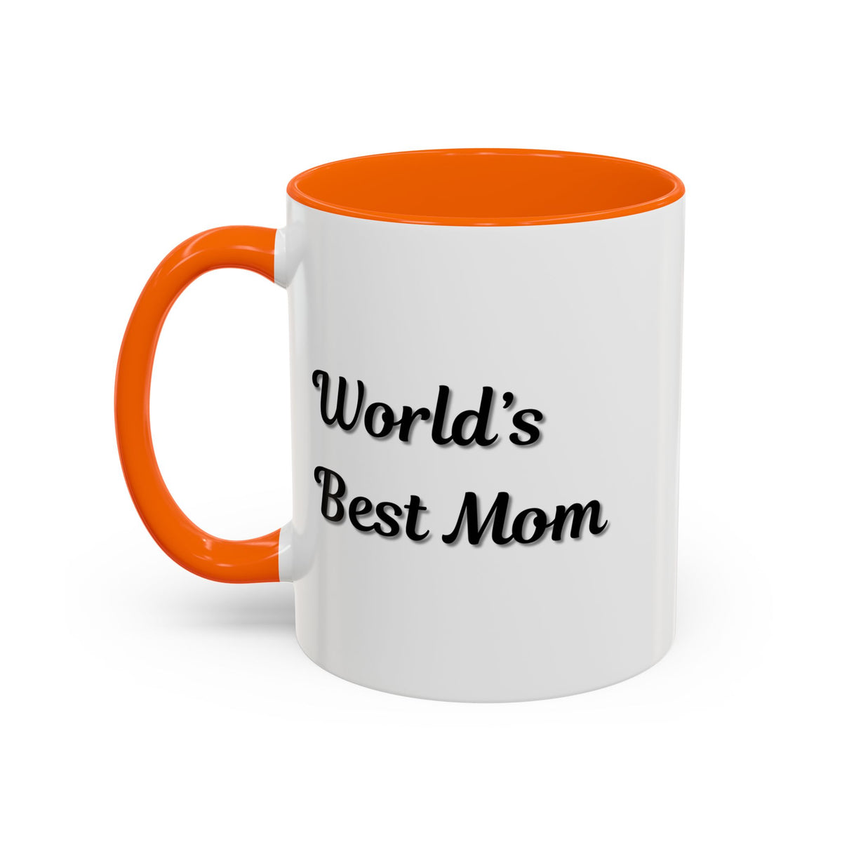 Black-trim ceramic mug with "World's Best Mom" accent design, ideal as a Mother's Day gift from Printify.