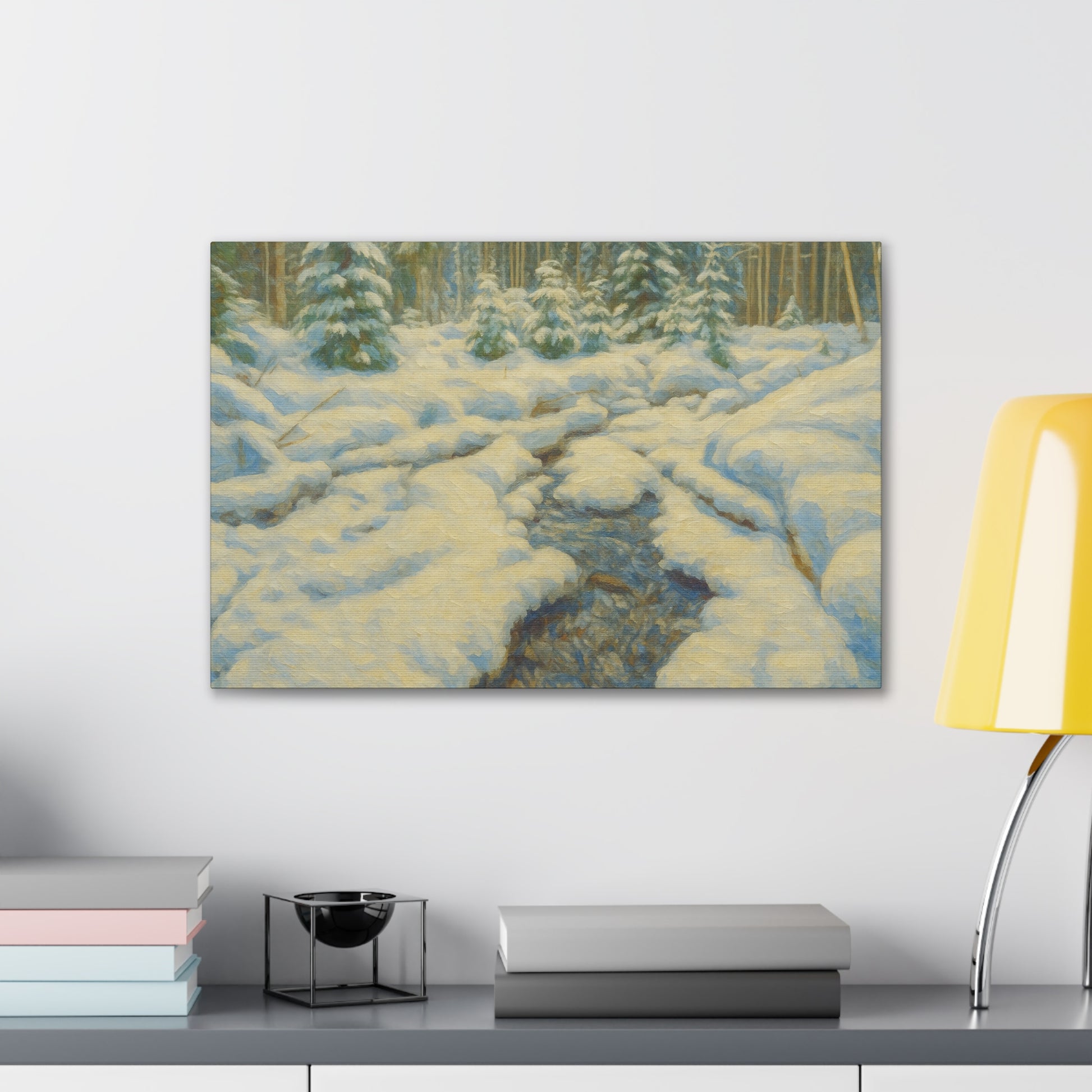 Winter Landscape Canvas Art, Nature Decor, Gallery Wall Art, Cozy Home Accent, Winter Wonderland Painting - TRV