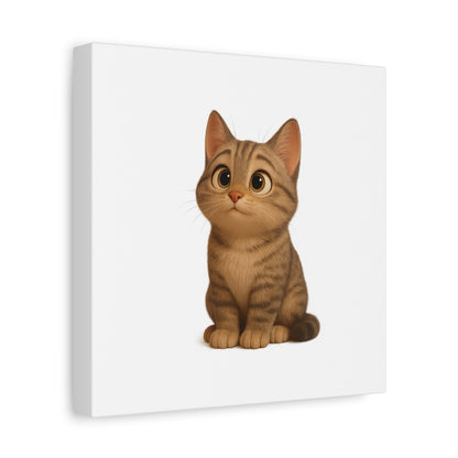 Adorable Cat Canvas Art, Cute Cat Wall Decor, Pet Lover Gift, Nursery Wall Art, Animal Print, Modern Home Decor - TRV