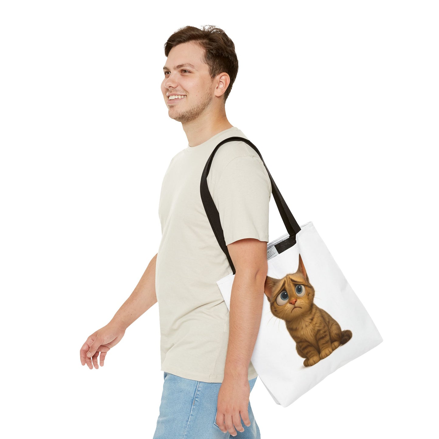 Cute Cat Tote Bag, Animal Lover Gift, Shopping Tote, Reusable Bag, Cute Merchandise, Eco-Friendly Gift - TRV