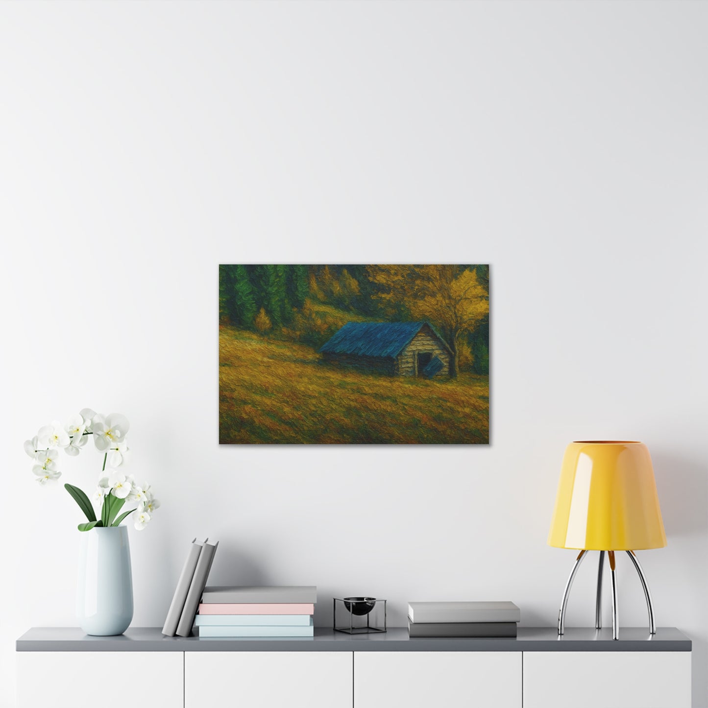 Rustic Canvas Wall Art, Nature Landscape Painting, Autumn Decor, Farmhouse Wall Art, Cozy Home Decoration - TRV