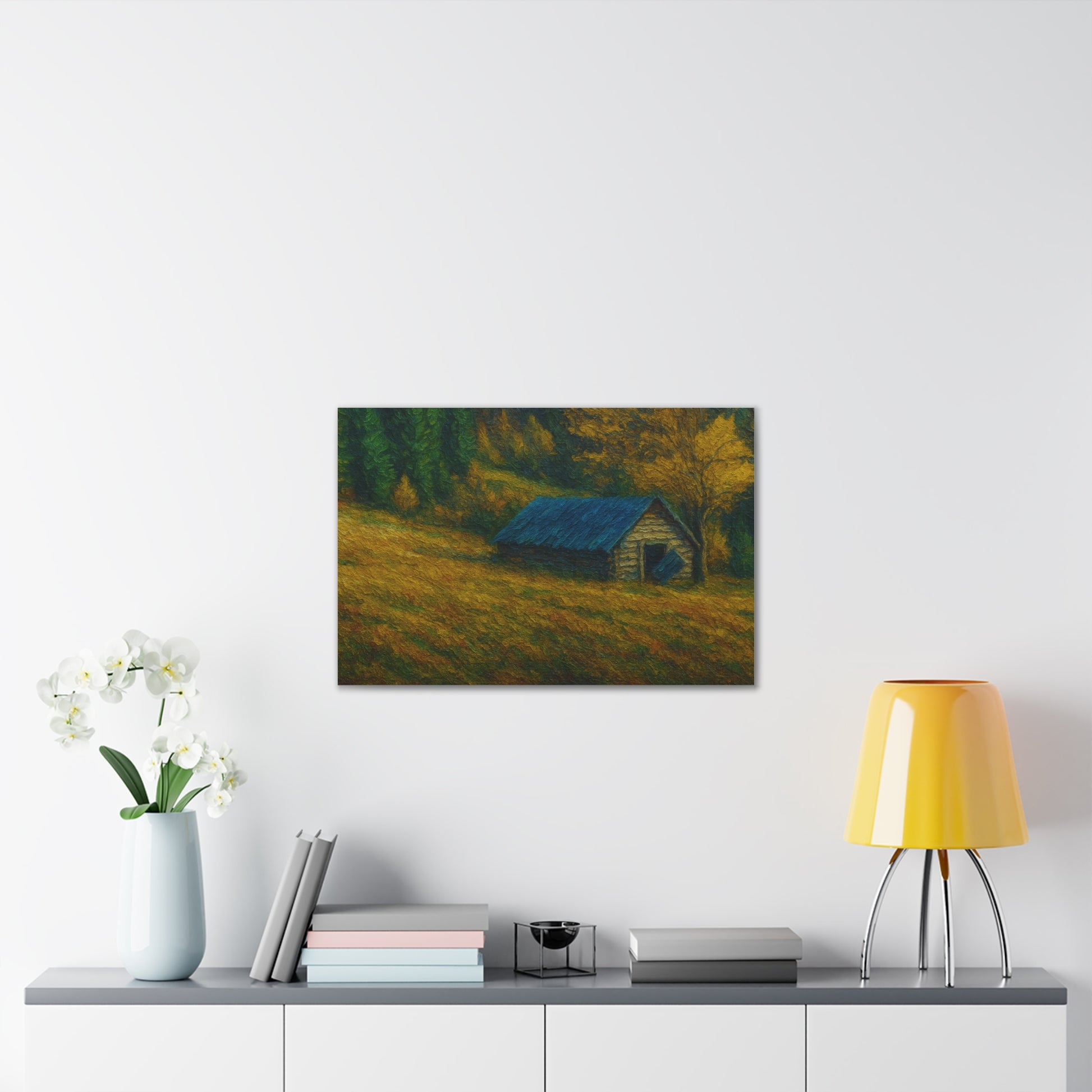 Rustic Canvas Wall Art, Nature Landscape Painting, Autumn Decor, Farmhouse Wall Art, Cozy Home Decoration - TRV