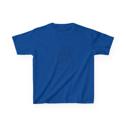 Cute Kids Heavy Cotton Tee - K-Pop Inspired Love Gesture