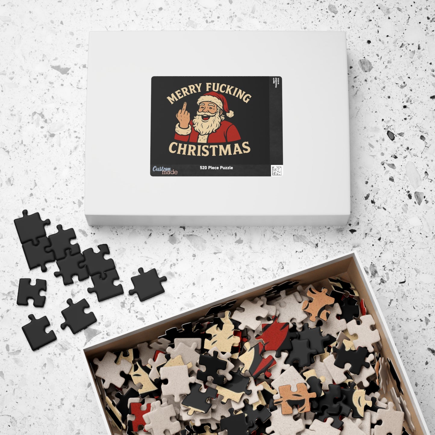 Merry Fucking Christmas Puzzle — Funny Santa Holiday Jigsaw (110–1014 pcs)