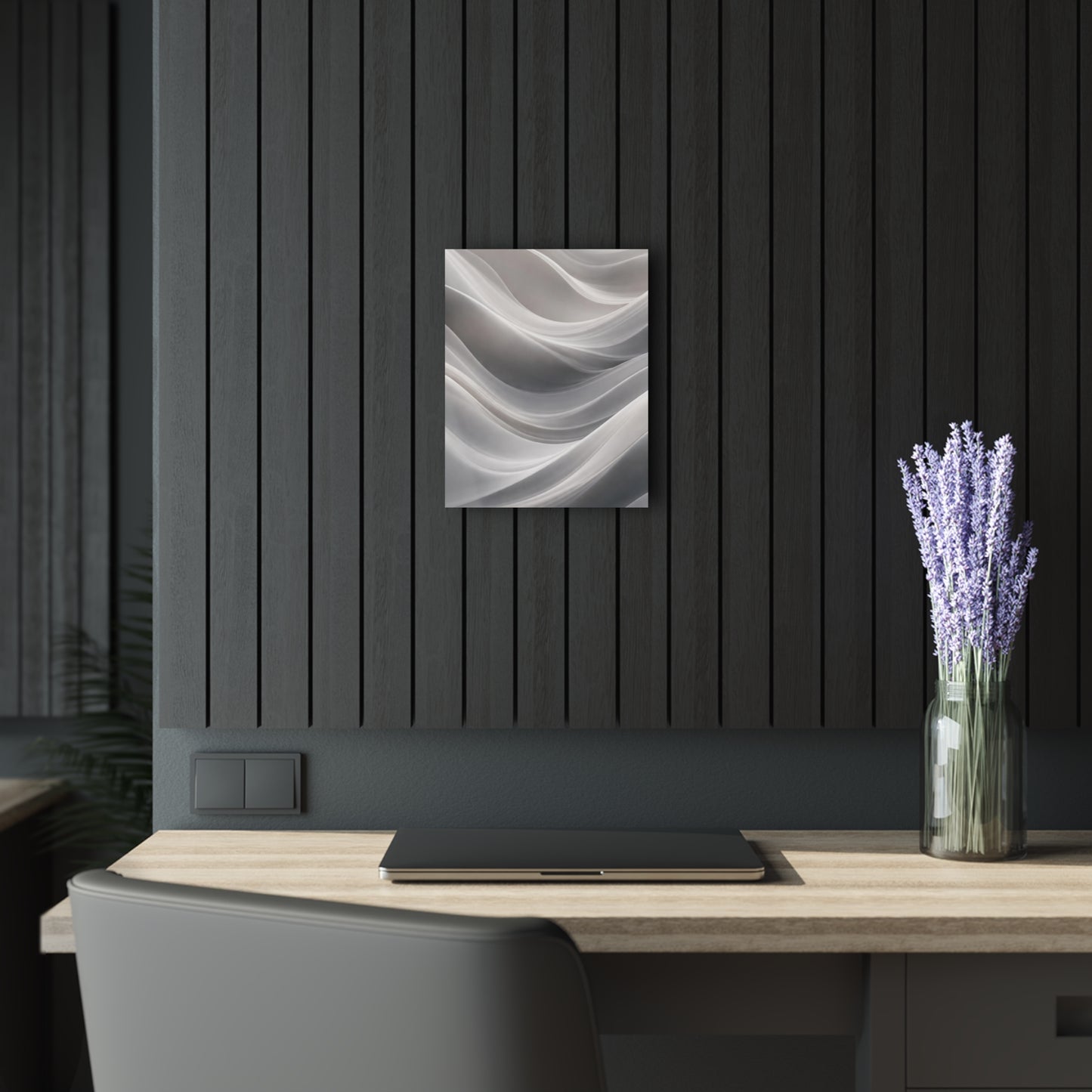 Abstract White Wave Acrylic Print | Wall Art