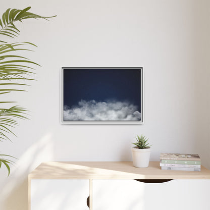 Night Sky Clouds matte canvas framed wall art featuring starry sky and cloud designs, ideal for celestial-themed home decor.