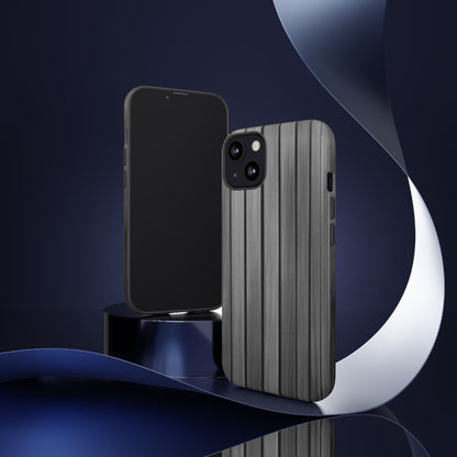 Ribbed metal texture phone case for iPhone by Printify, featuring a tough, protective design with a sleek, modern look.