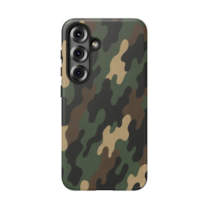 Camouflage tough phone case by Printify featuring a rugged camo design, protective and durable for smartphones.