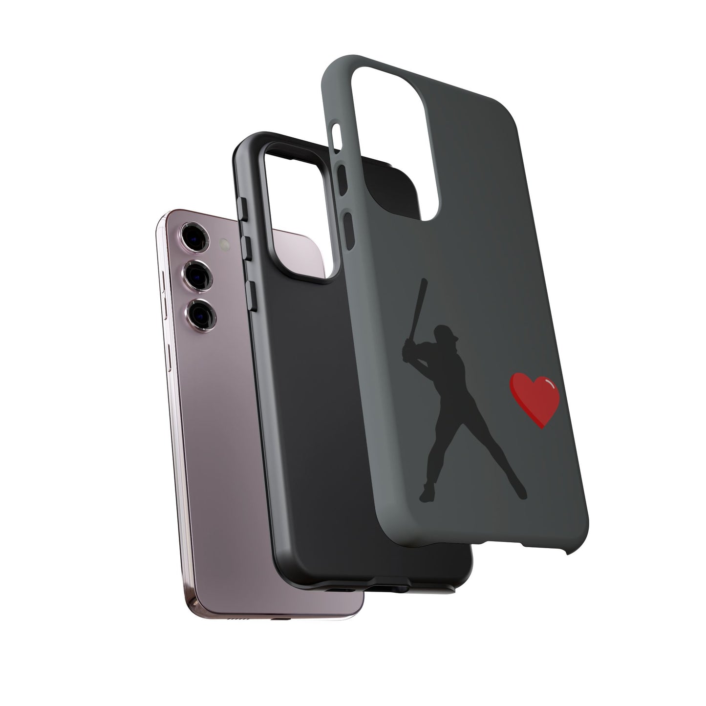 Printify Baseball Love phone case with sports-themed design, durable protective cover for sports fans and Father's Day gift.