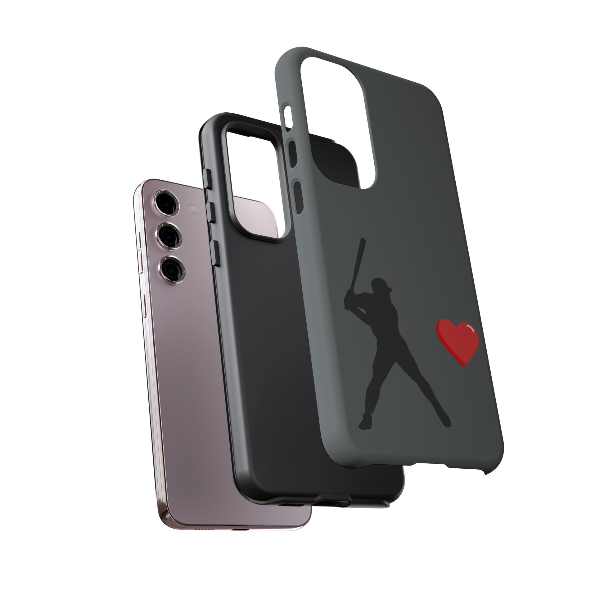 Printify Baseball Love phone case with sports-themed design, durable protective cover for sports fans and Father's Day gift.