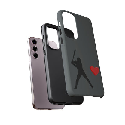 Printify Baseball Love phone case with sports-themed design, durable protective cover for sports fans and Father's Day gift.