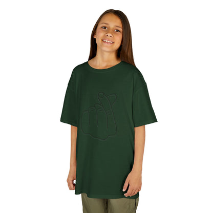 Cute Kids Heavy Cotton Tee - K-Pop Inspired Love Gesture