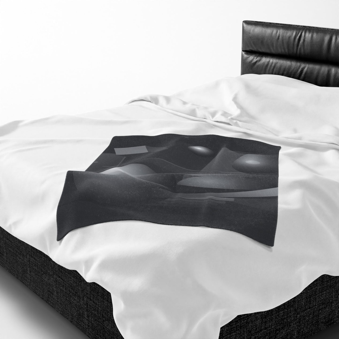3D Geometric Spheres Velveteen Plush Blanket | Abstract Cube & Sphere Design