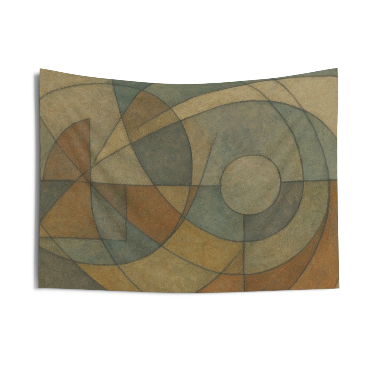 Abstract Geometric Tapestry — Earth Tone Modern Wall Art