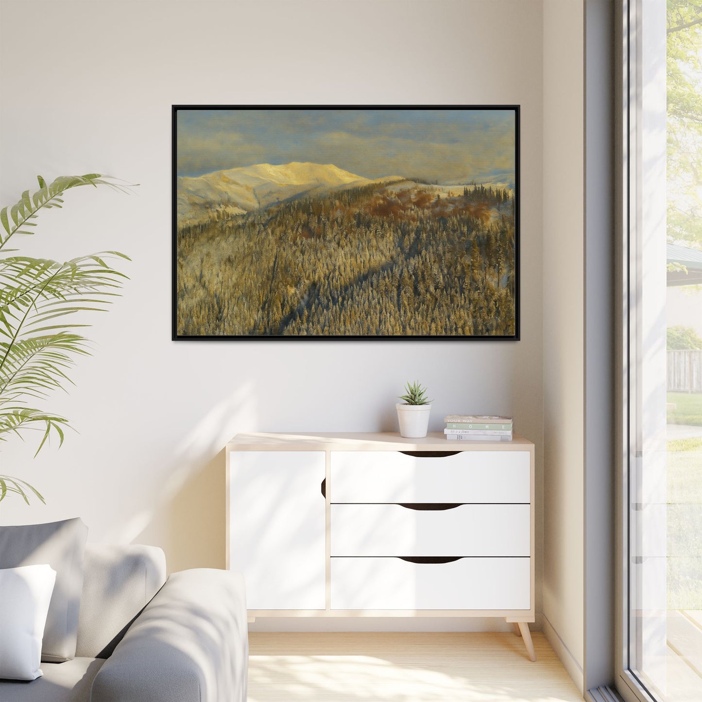 Framed Mountain Canvas Art, Perfect for Home Decor, Nature Wall Art, Gift for Nature Lovers, Cozy Atmosphere - TRV