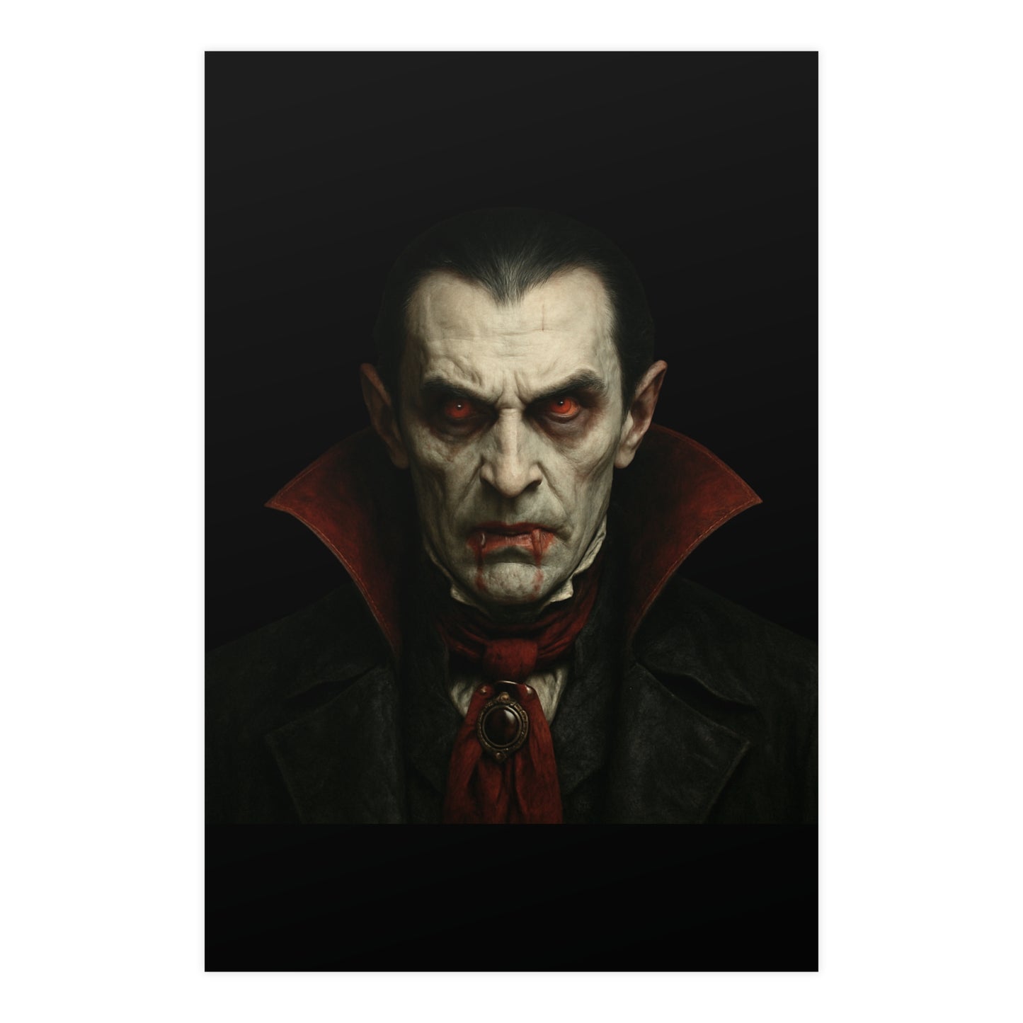 Gothic Vampire Art Poster, Spooky Wall Decor, Horror Room Accent, Perfect for Halloween, Gothic Decor, Home Office Artwork - TRV
