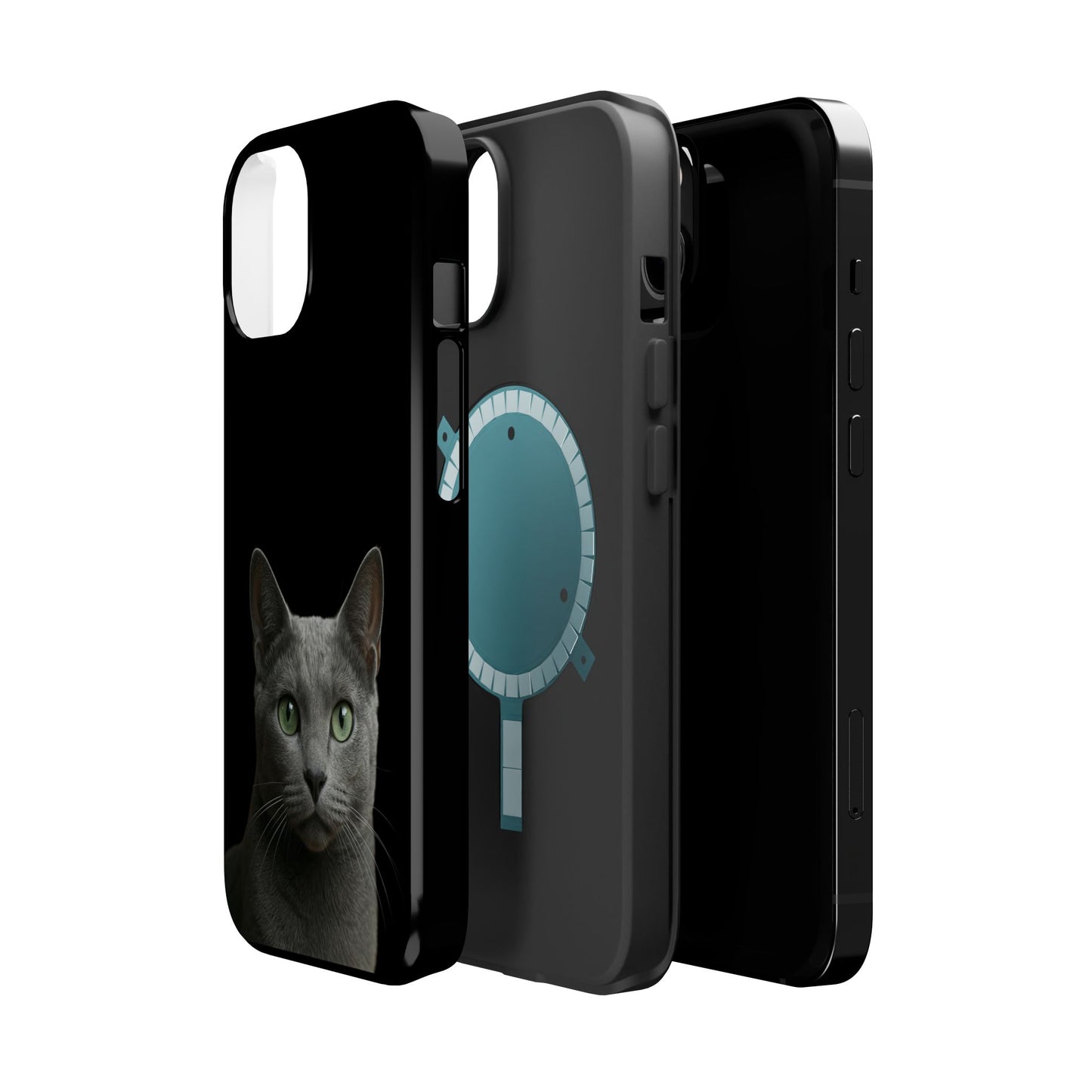 Russian Blue Cat Phone Case — Magnetic Impact-Resistant iPhone Cover
