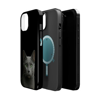 Russian Blue Cat Phone Case — Magnetic Impact-Resistant iPhone Cover