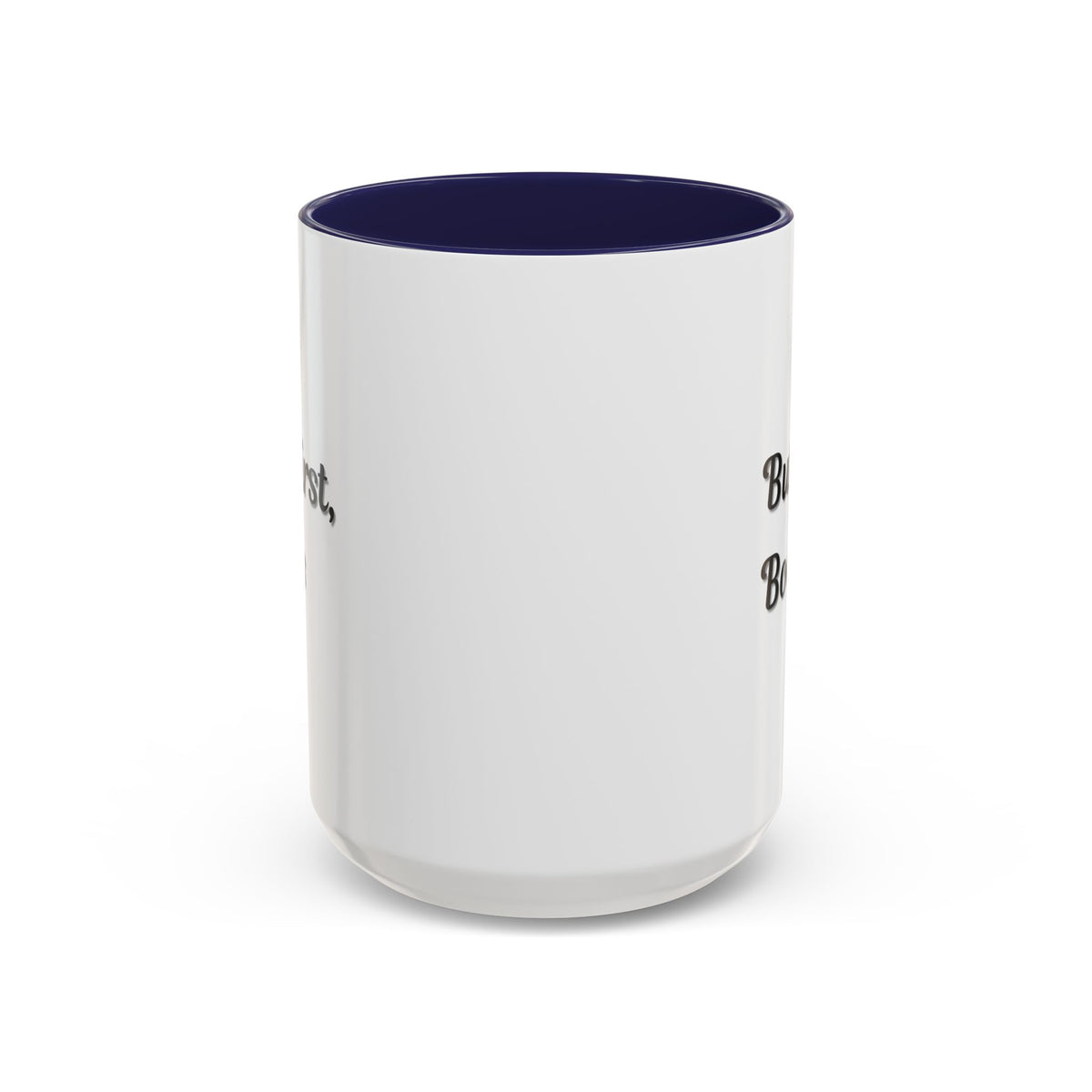 White ceramic "But First, Books" coffee mug with black text, 11oz size, perfect for book lovers.
