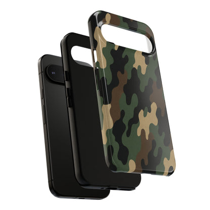 Rugged camouflage Printify tough phone case with protective design for smartphones, featuring a rugged camo pattern.