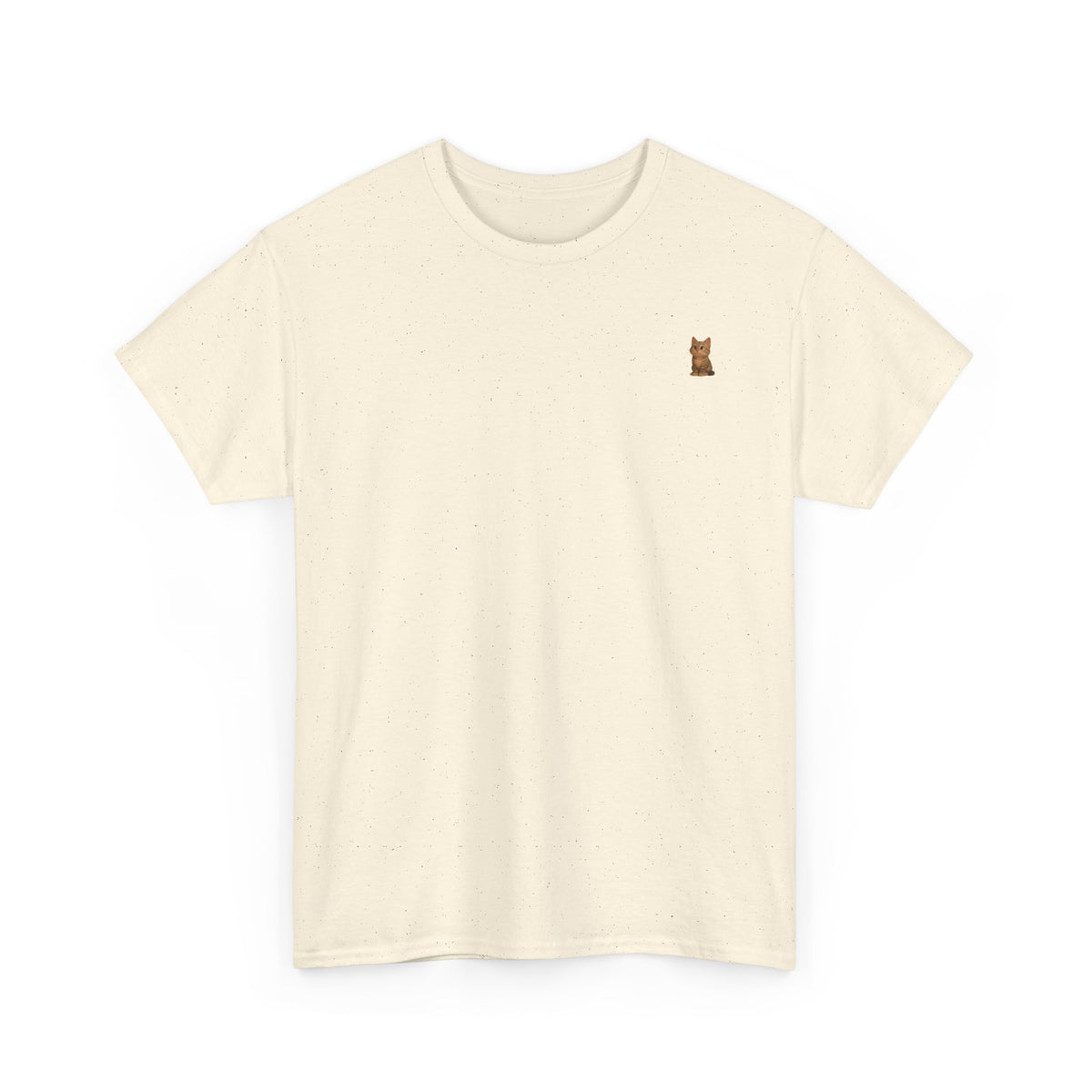 Cute brown kitten graphic T-shirt for cat lovers, featuring a cozy and stylish design on a comfortable Printify tee.