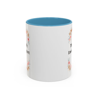Floral Emotional Support Coffee Mug, Coffee Lover Gift, Funny Mug, Self-Care Necessity, Floral Design Mug, Unique Gift for Friends