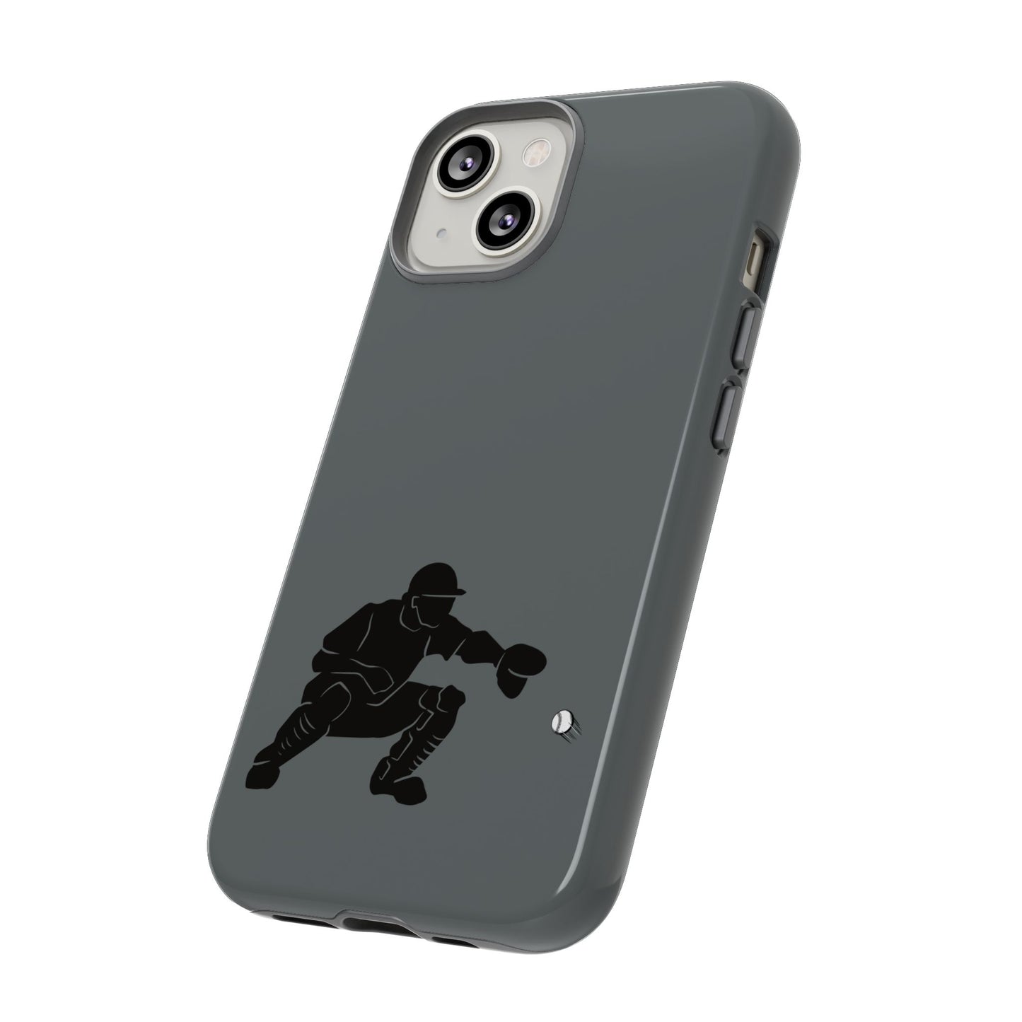 Printify baseball catcher phone case, tough protective cover for smartphone with baseball catcher design and durable material.