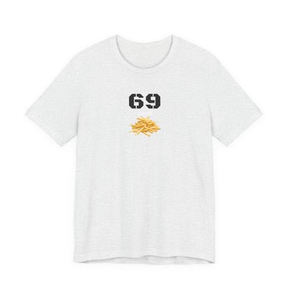Funny 69 And French Fries Graphic Tee, Casual Humor Shirt, Cute Gift, Stylish Graphic Top, Unisex Quirky T-Shirt, Everyday Wear
