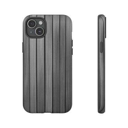 Ribbed metal texture phone case for iPhone, tough protective cover with modern design by Printify.