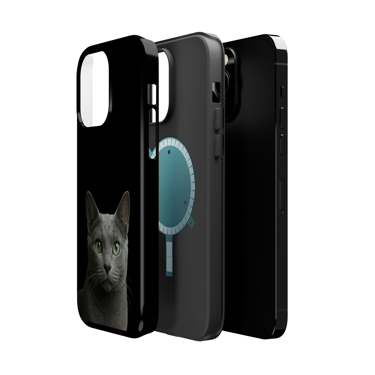 Russian Blue Cat Phone Case — Magnetic Impact-Resistant iPhone Cover