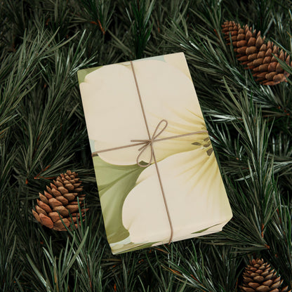 Floral Lemon Wrap — Citrus Blossom Wrapping Paper Roll