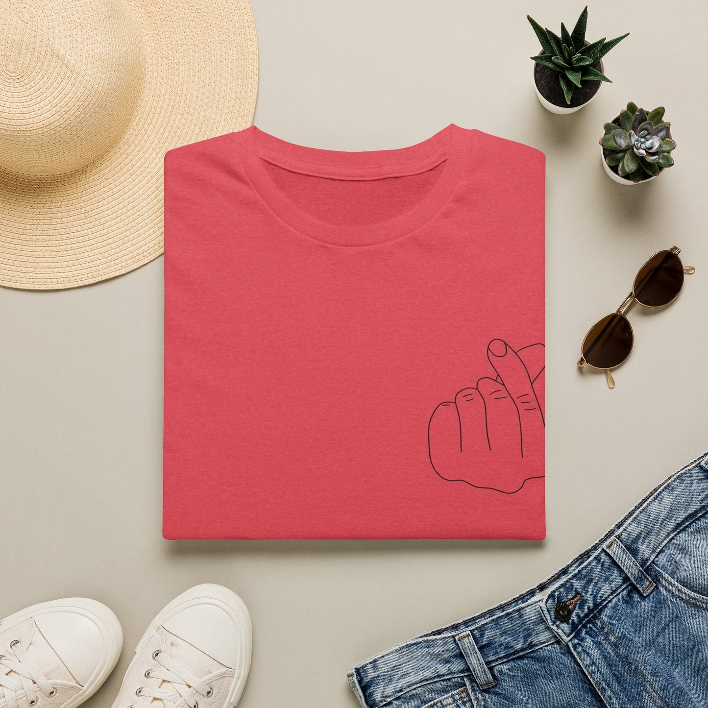 Trendy Unisex Softstyle T-Shirt with Love Hand Gesture Design