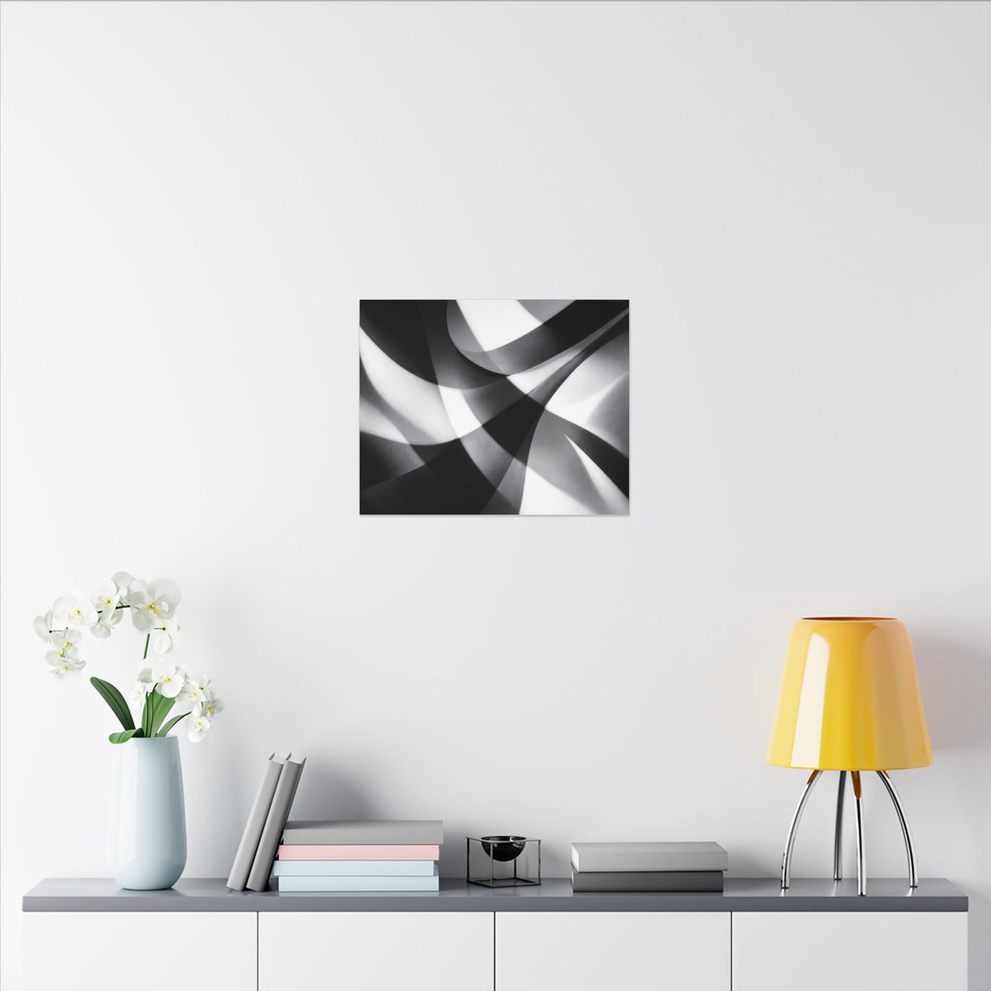Abstract Black and White Swirl Matte Canvas