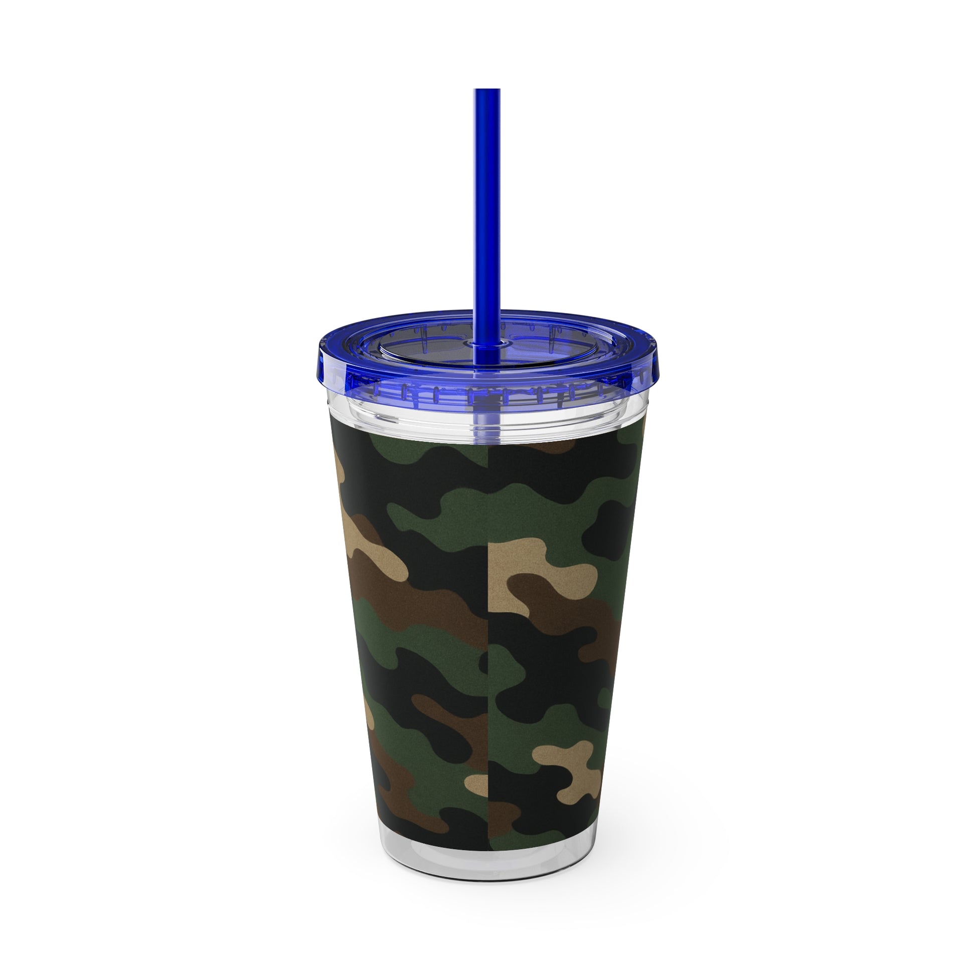 Stylish Camo Tumbler, 16oz Cup with Straw, Perfect for Outdoor Adventures, Gifts for Him, Travel Mug, Eco-friendly Drinkware, Camping - TRV