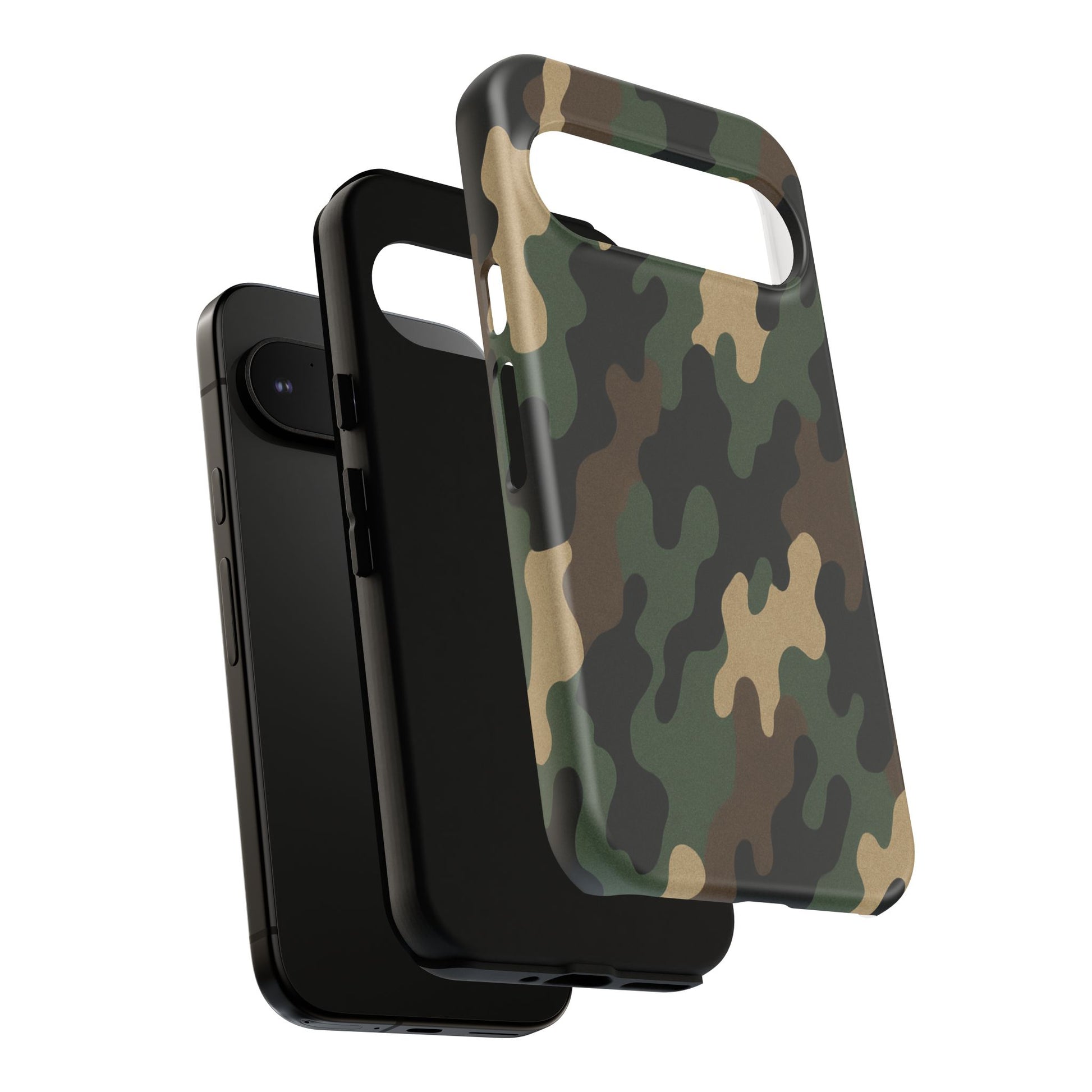 Camouflage tough phone case by Printify with rugged camo design, protective cover for smartphones with a durable, military-inspired look.