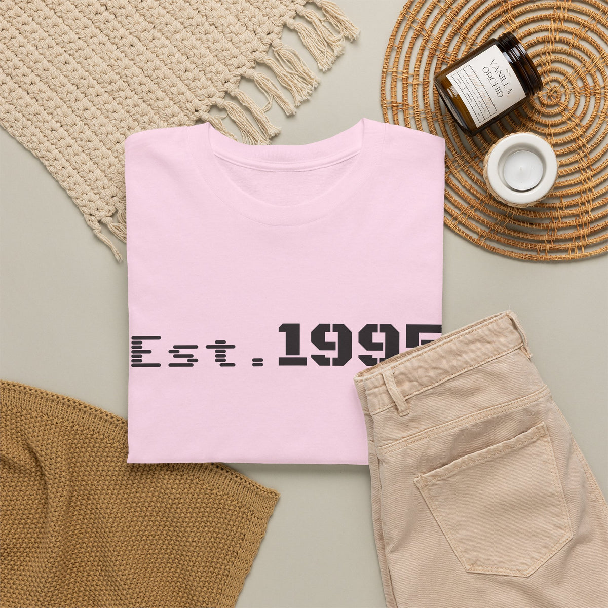 Vintage minimalist "Born in 1995" T-shirt by Printify featuring a simple design and classic fit, celebrating the year 1995.