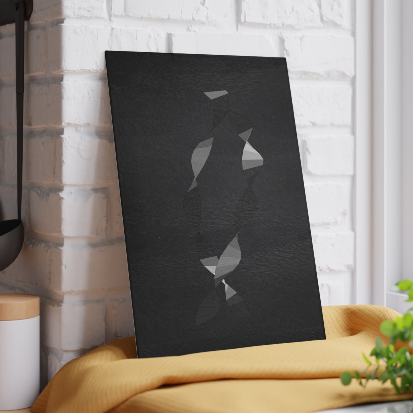 Abstract Geometric Fish Glass Cutting Board | Modern Kitchen Décor