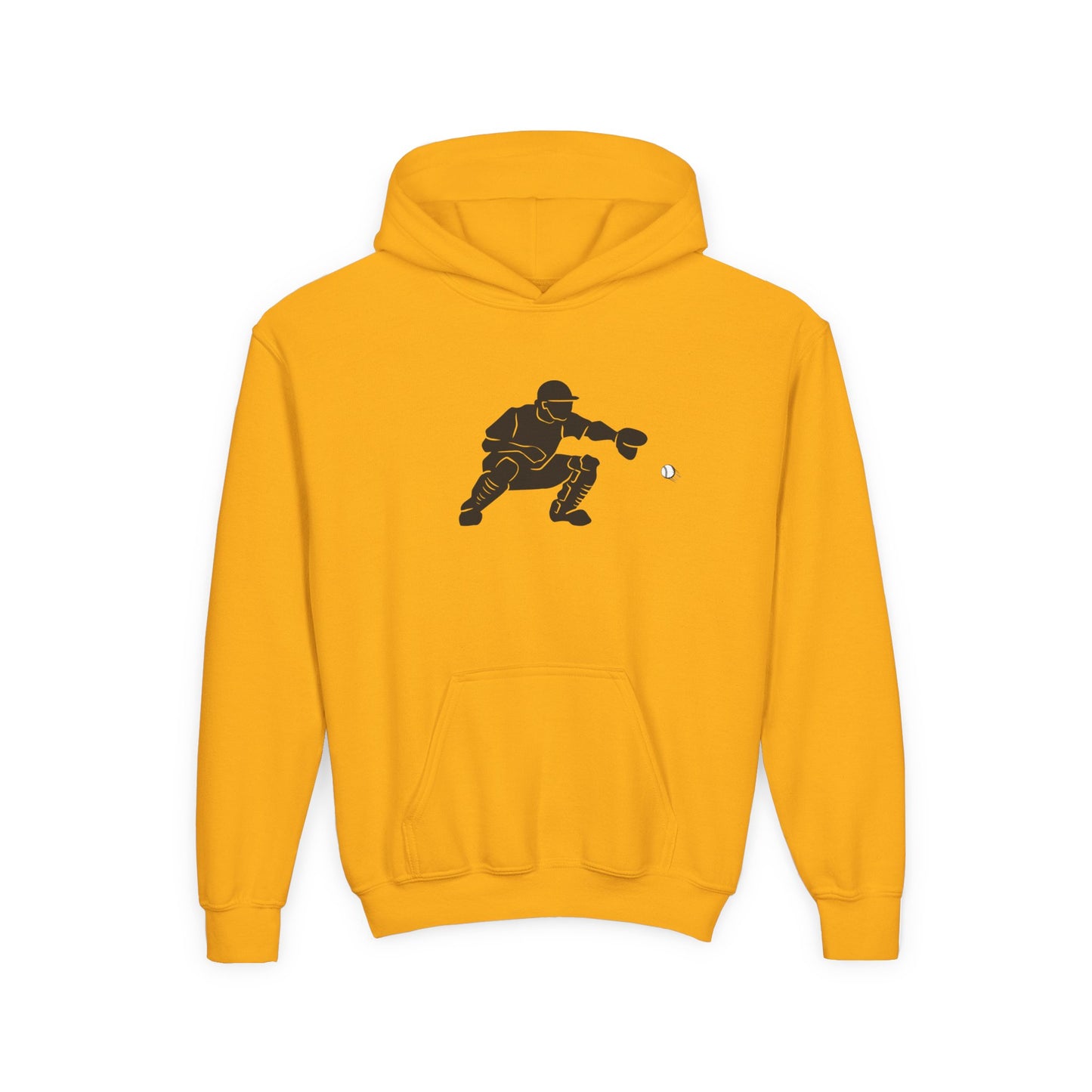Youth Baseball Catcher Hoodie, Sporty Sweatshirt for Kids, Perfect Gift for Young Athletes, Team Spirit Gear, Sports Event Apparel