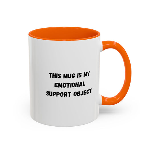Printify "Emotional Support" coffee mug with humorous design, perfect for coffee lovers and gifting.