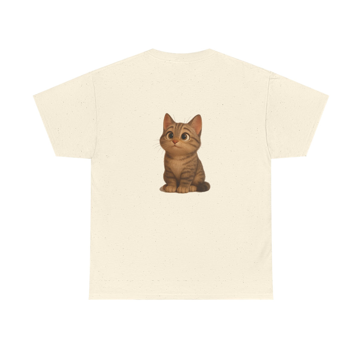 Cute brown kitten graphic on a Cat Lover T-Shirt by Printify, showcasing a cozy and stylish feline-themed tee.