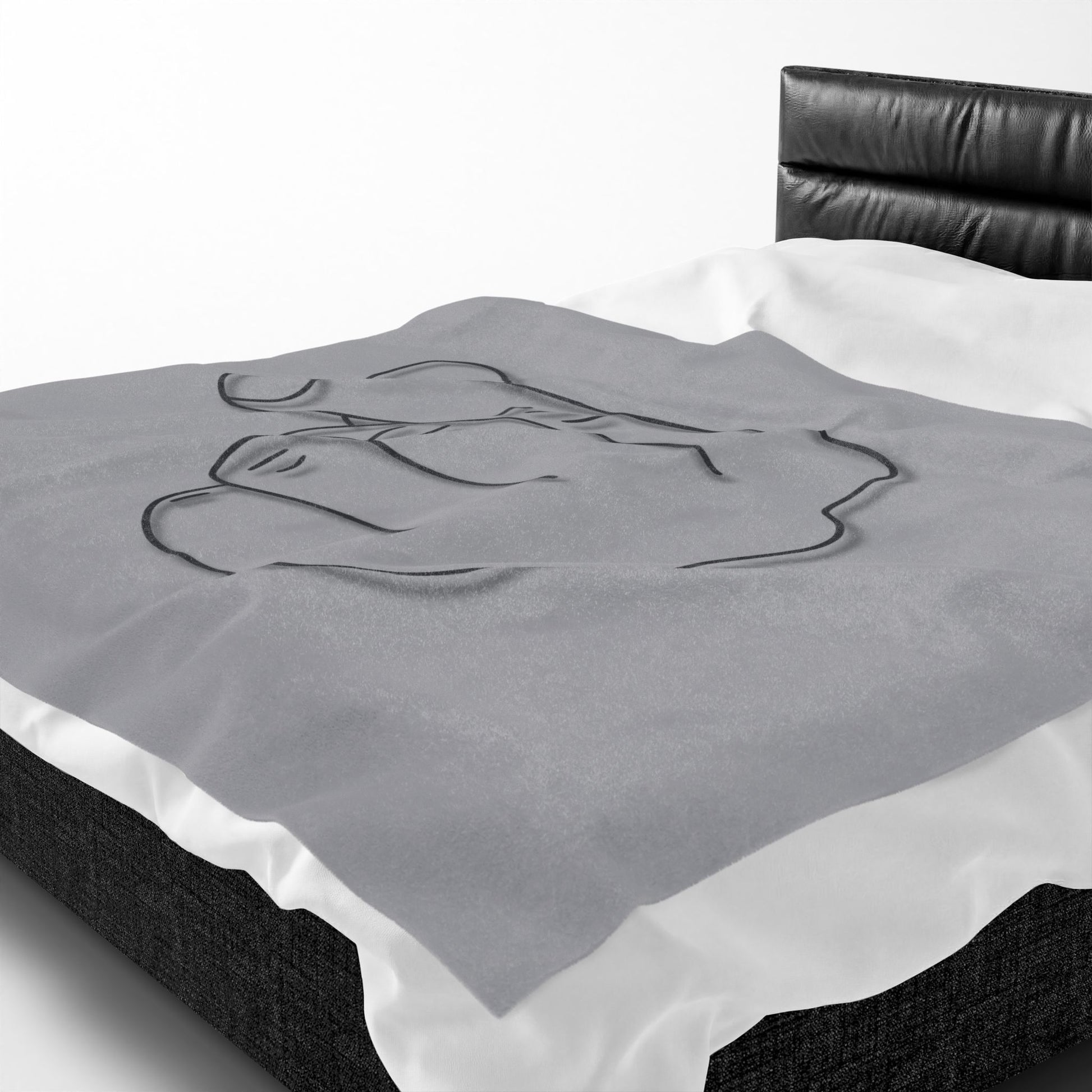 Velveteen plush blanket with heart gesture print, cozy all-over design, ideal for home decor and gifting by Printify.