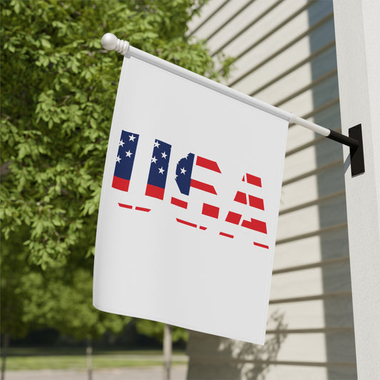 USA flag garden banner for patriotic yard decor, featuring a vibrant American flag design for Memorial Day celebrations.