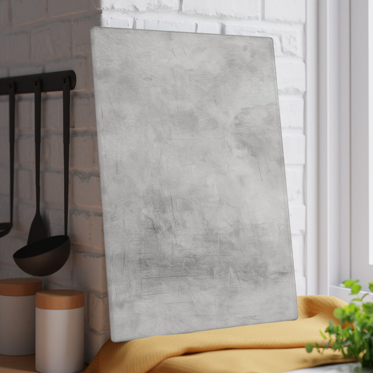 Gray Marble Glass Cutting Board — Modern Kitchen Counter Protector