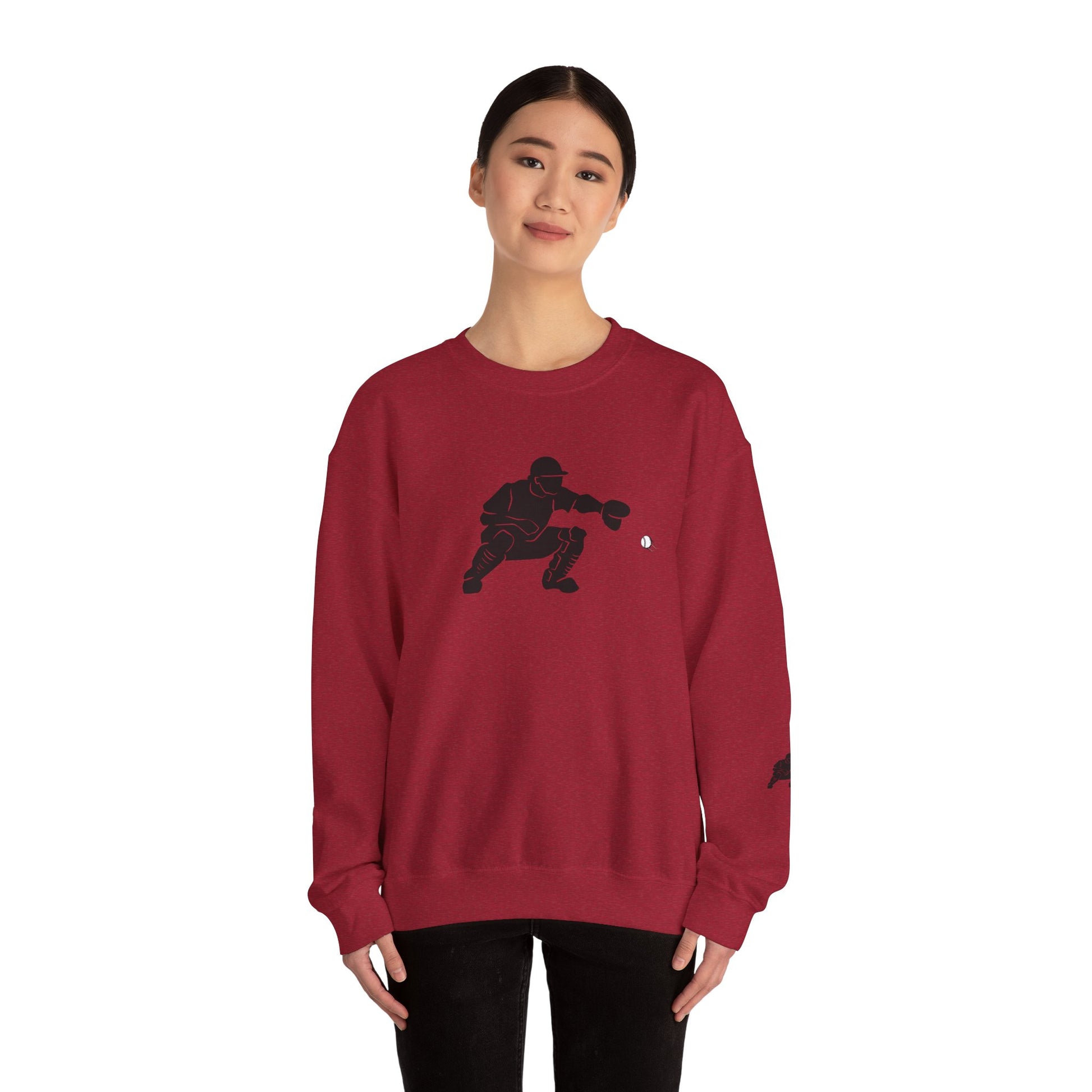 Baseball Catcher Crewneck Sweatshirt | Unisex Sports Apparel | Perfect for Game Days, Gifts, and Casual Wear | Baseball Lover's Gift - TRV