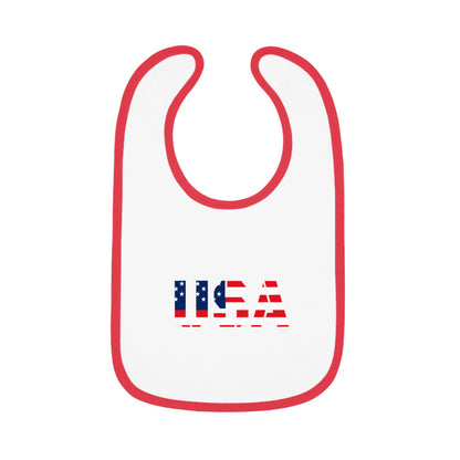 USA Bib for Babies, Americana Baby Bib, Infant Dining Essential, Gift for New Parents, Baby Shower, Fourth of July - TRV