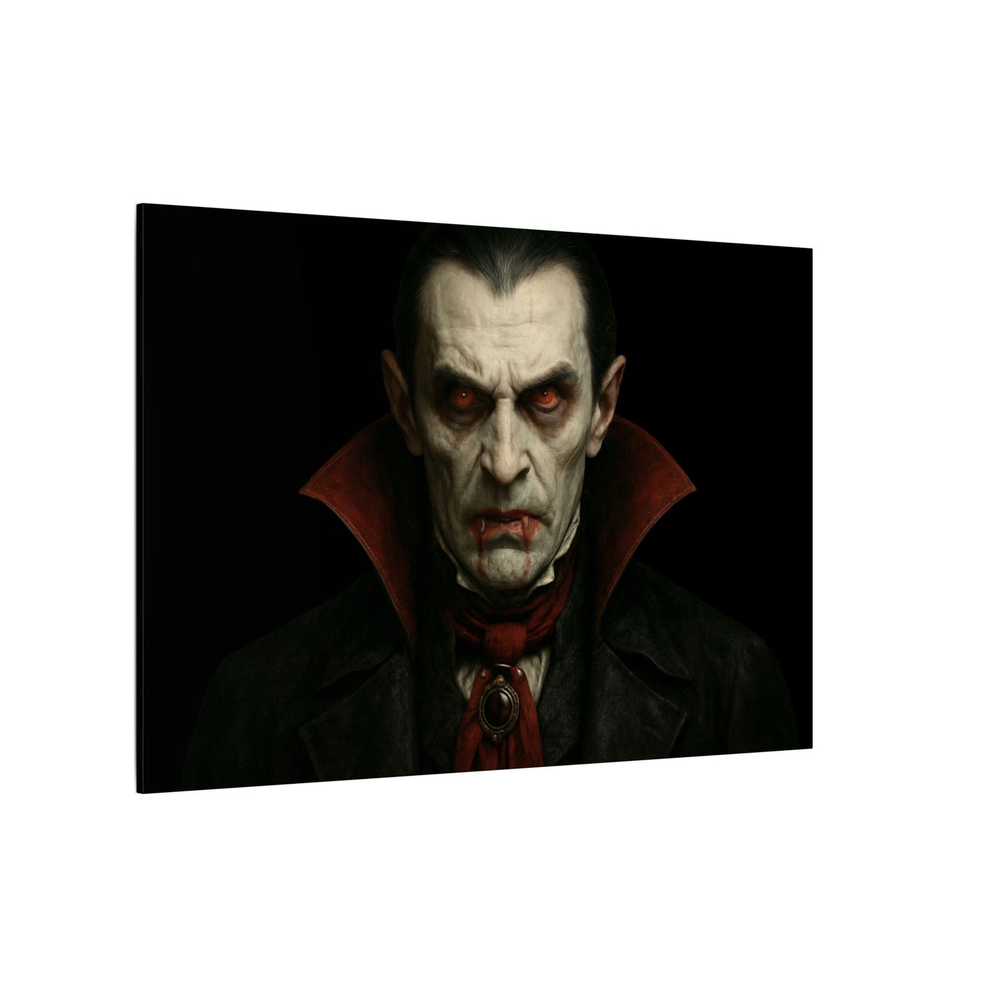 Vampire Portrait Canvas Wall Art – Gothic Dracula Matte Stretched Print