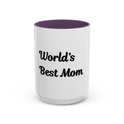 World's Best Mom Accent Coffee Mug - 11oz & 15oz - Perfect Gift for Mother's Day - TRV