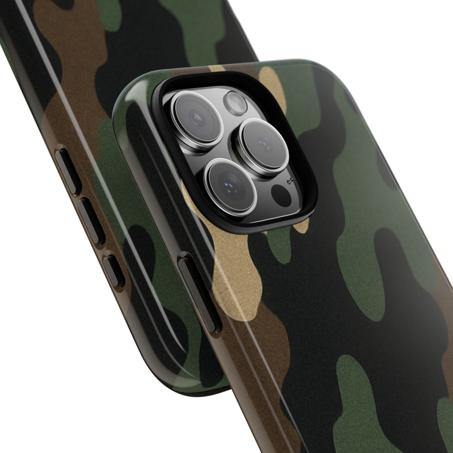 Military green camo tough phone case from Printify, rugged protective cover for smartphones with military-inspired design.